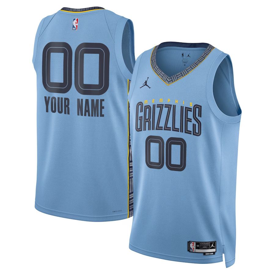 Men Memphis Grizzlies Jordan Brand Blue 2022-23 Swingman Custom NBA Jersey->customized nba jersey->Custom Jersey